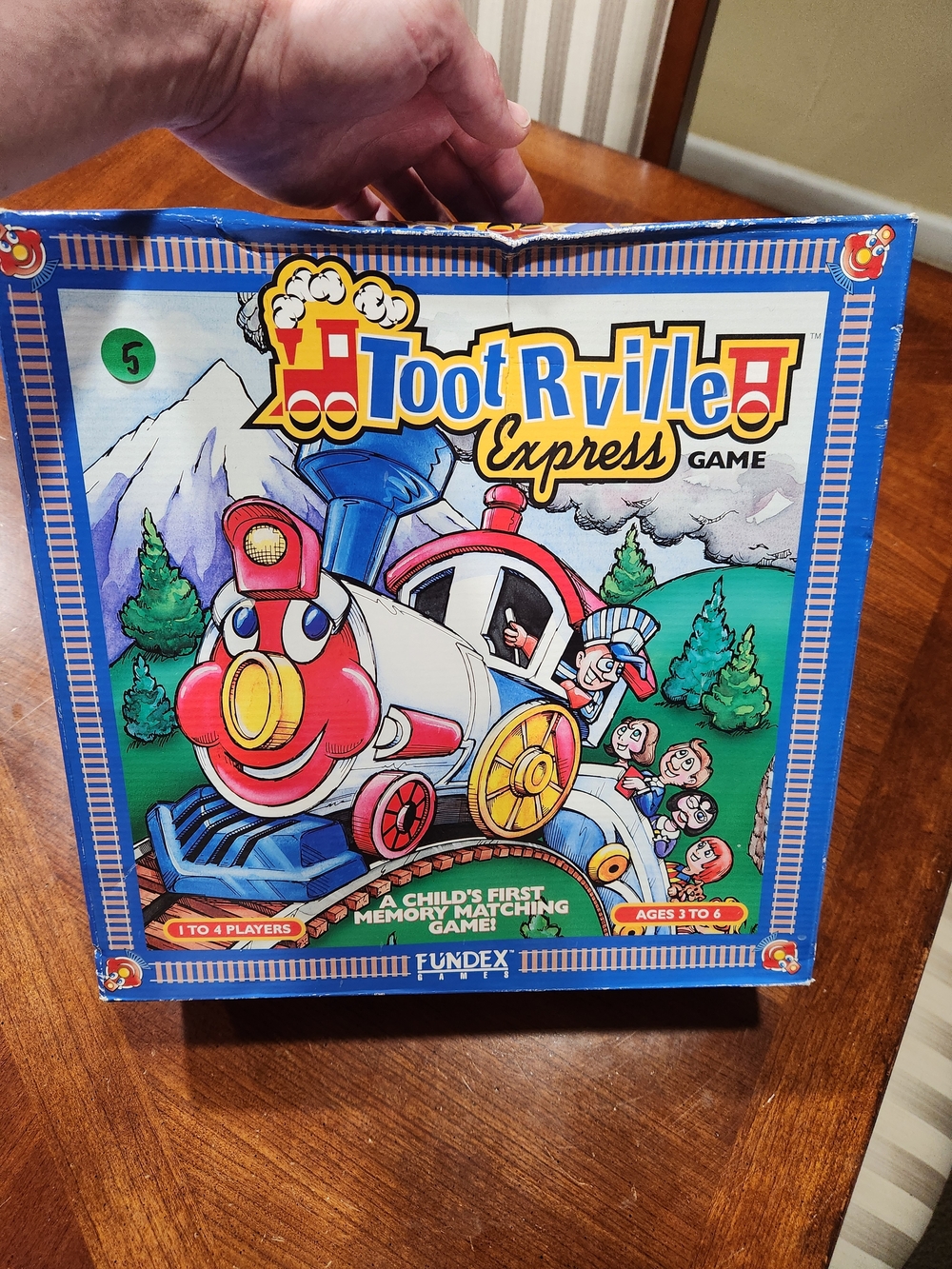 New Vintage Tooterville Express Kids Memory Matching Game - Blue/Red